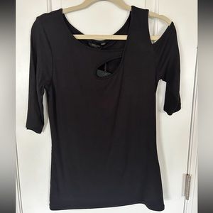 NWT fitted black top with cutout